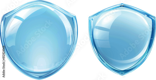 3d shield dome glass sphere isolated vector