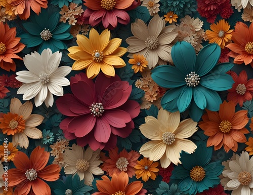 PNG Various flower brooch jewelry pattern.