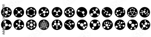 Molecule Icon vector set isolated on white background. chemistry illustration sign collection. scientific symbol.