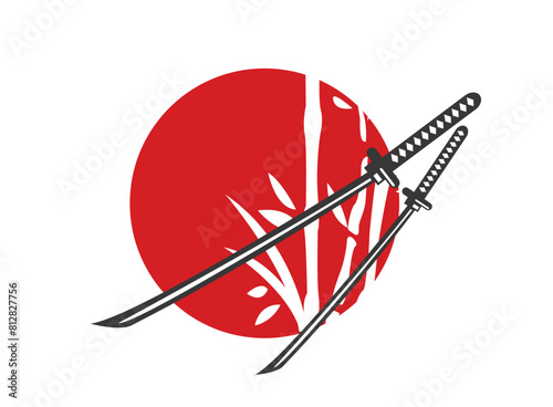 Katana.  japanese sword illustration