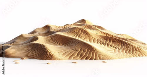 Stylized 3D Rendering of a Desert Landscape with Sand Dunes photo