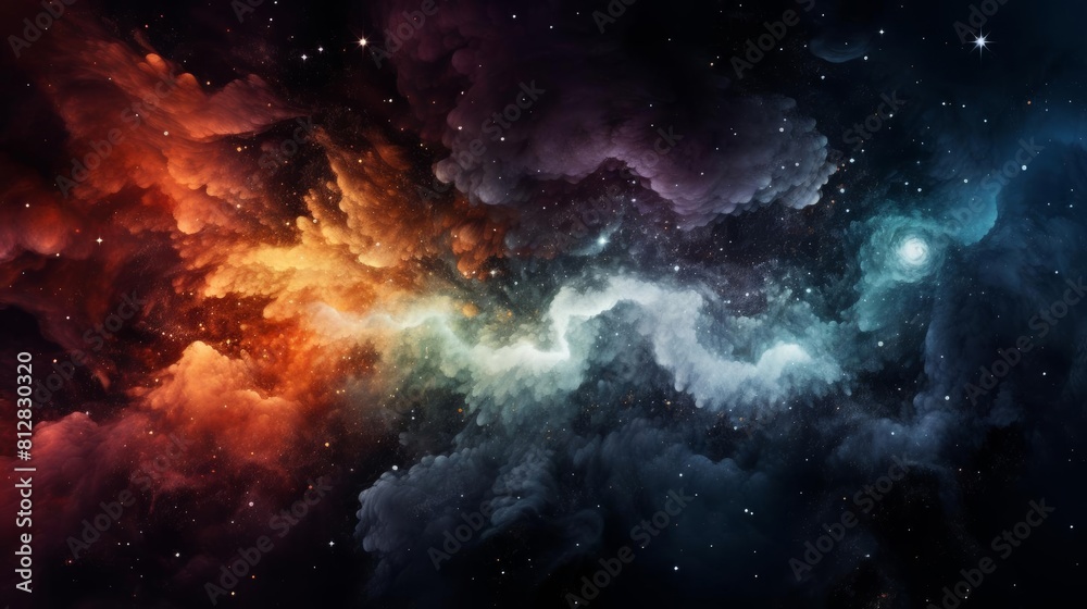Galaxy formation in deep space flat design front view cosmic phenomenon theme water color Splitcomplementary color scheme Galaxy formation in deep space flat design front view cosmic phenomenon theme water color Splitcomplementary color scheme