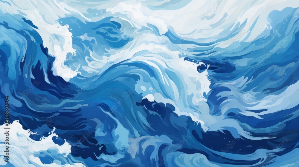 Ocean waves crashing against the shore flat design top view marine theme animation Vivid Ocean waves crashing against the shore flat design top view marine theme animation Vivid
