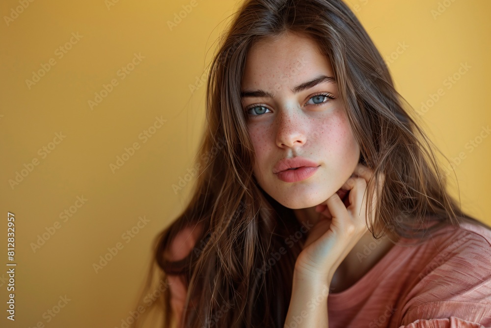 Stylish Woman with Beautiful Blue Eyes Portrait Stylish Woman with Beautiful Blue Eyes Portrait