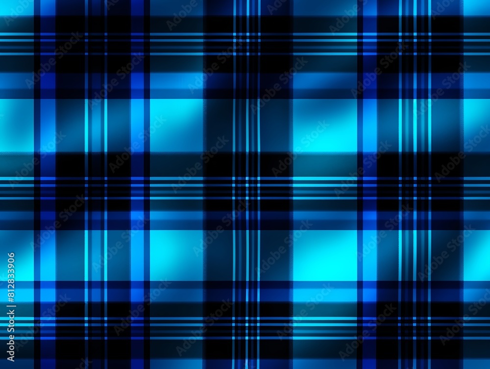 Black and neon blue plaid pattern background texture Black and neon blue plaid pattern background texture