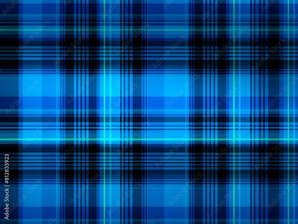 Black and neon blue plaid pattern background texture Black and neon blue plaid pattern background texture
