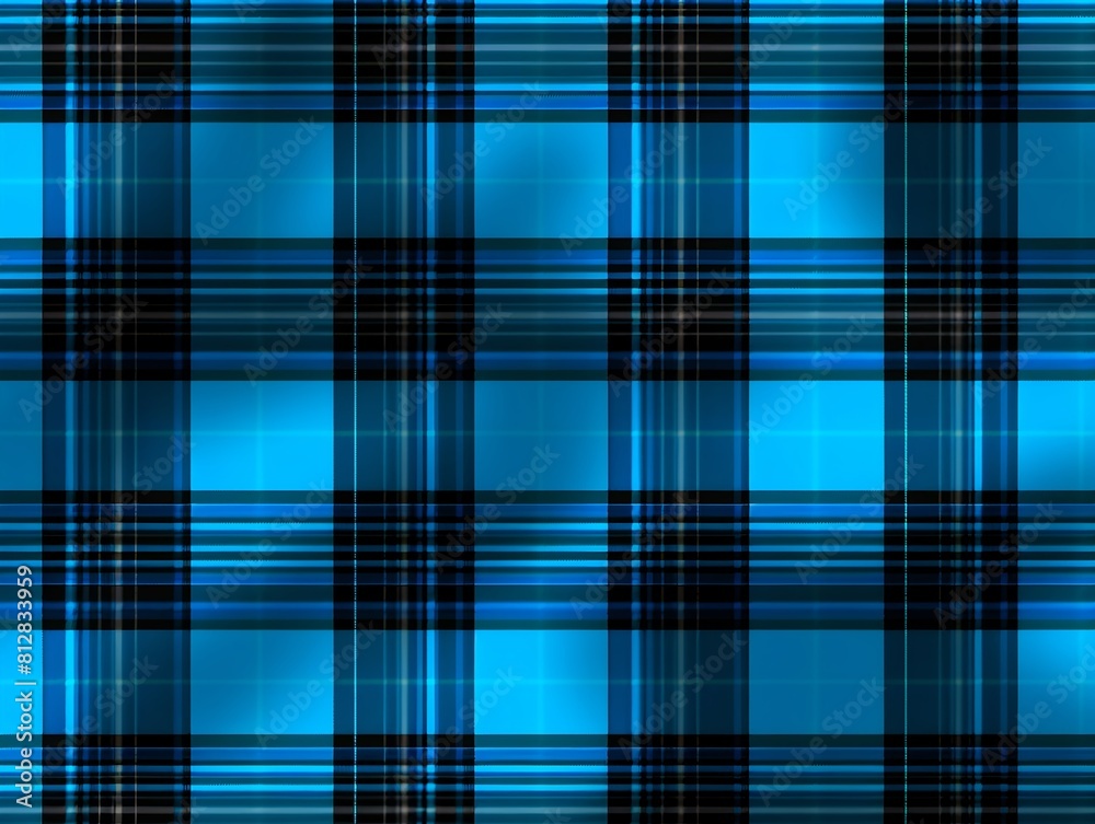 Black and neon blue plaid pattern background texture Black and neon blue plaid pattern background texture