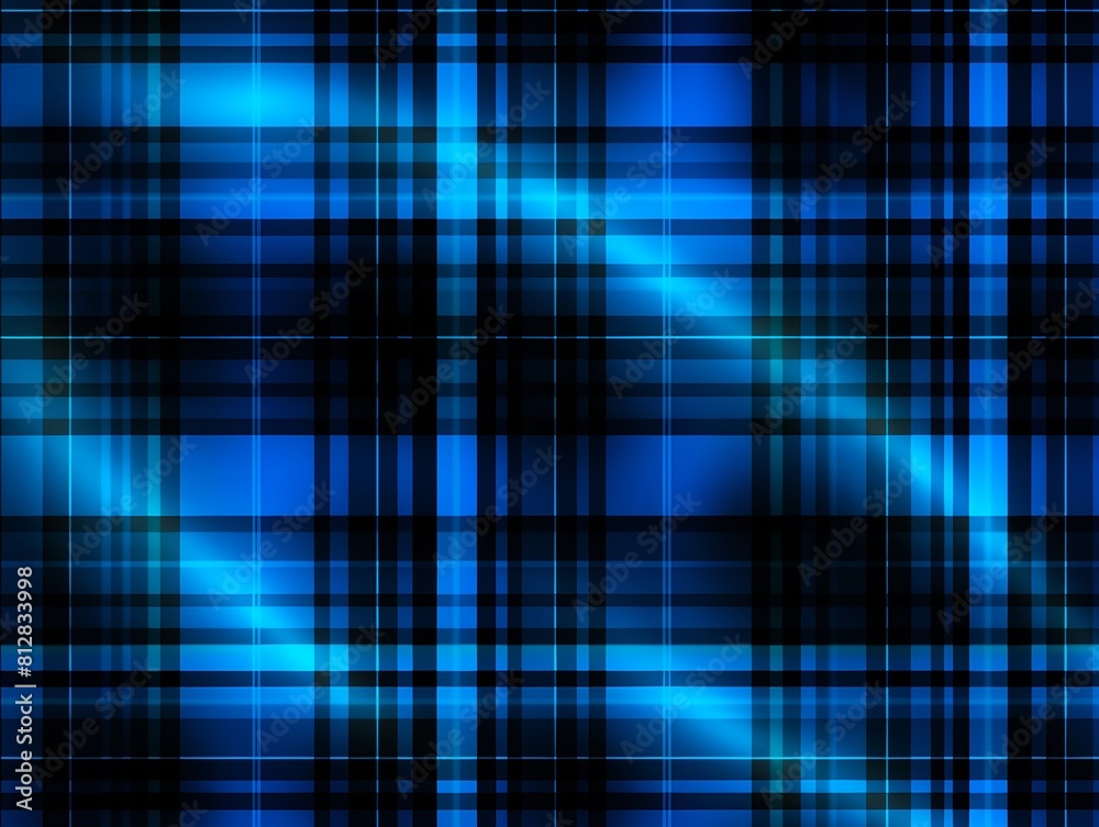 Black and neon blue plaid pattern background texture Black and neon blue plaid pattern background texture