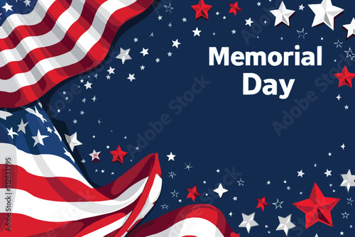 Memorial Day Background Design. Remember and Honor Poster. Usa memorial day celebration. American national holiday. Ganaretive AI