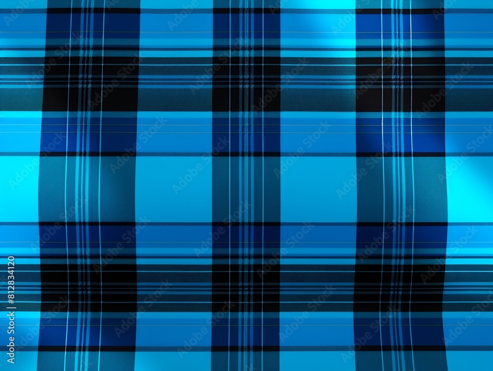 Black and neon blue plaid pattern background texture Black and neon blue plaid pattern background texture