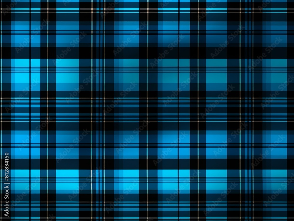 Black and neon blue plaid pattern background texture Black and neon blue plaid pattern background texture