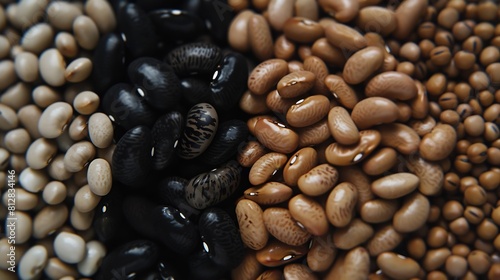 Blackeyed bean or Cowpea and Bambara ground nut or Mung bean : Generative AI photo