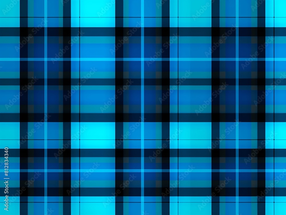 Black and neon blue plaid pattern background texture Black and neon blue plaid pattern background texture