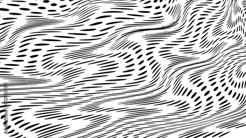 Halftone Wave Illusion, Bold and energetic halftone background
