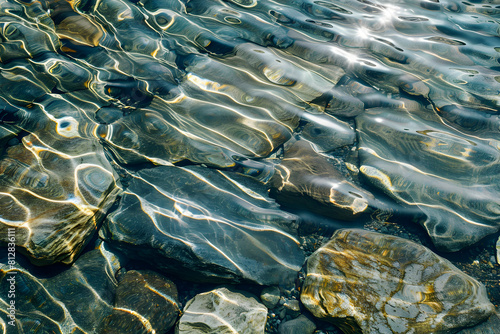Transparent water close up illuminated illustration