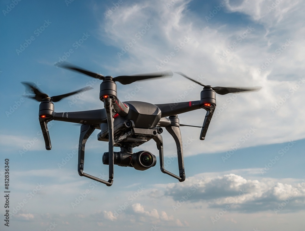 Drone with video camera in the sky Drone with video camera in the sky
