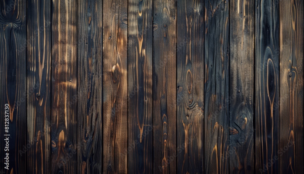 Fototapeta premium the background is made of darkened wooden boards without paint. retro. a place for text, advertising