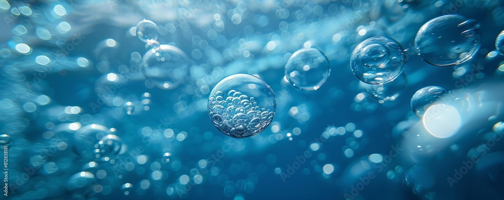 Bubble Art Capture the artful ascent of air bubbles from divers or objects, focusing on the shapes and the way they catch the light against a deep blue backdrop Bubble Art Capture the artful ascent of air bubbles from divers or objects, focusing on the shapes and the way they catch the light against a deep blue backdrop