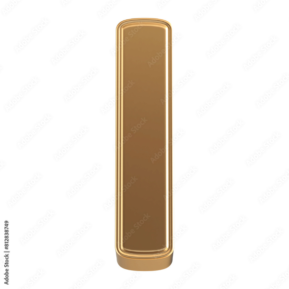 Golden 3D Font Letter I uppercase Golden 3D Font Letter I uppercase