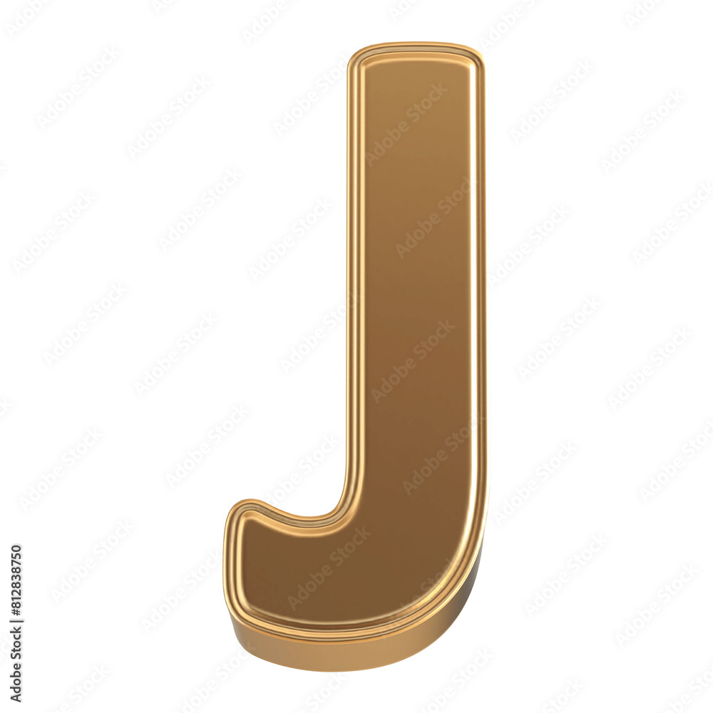 Golden 3D Font Letter J uppercase Golden 3D Font Letter J uppercase