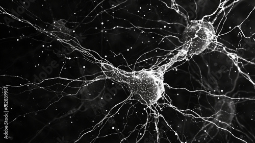 Signal transmitting neuron or nerve cell- 3d illustration
