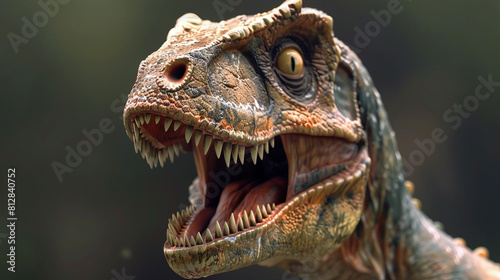 dinosaur with open mouth and sharp treeth 