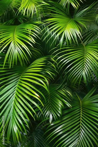 tropical leaves top view. Selective focus