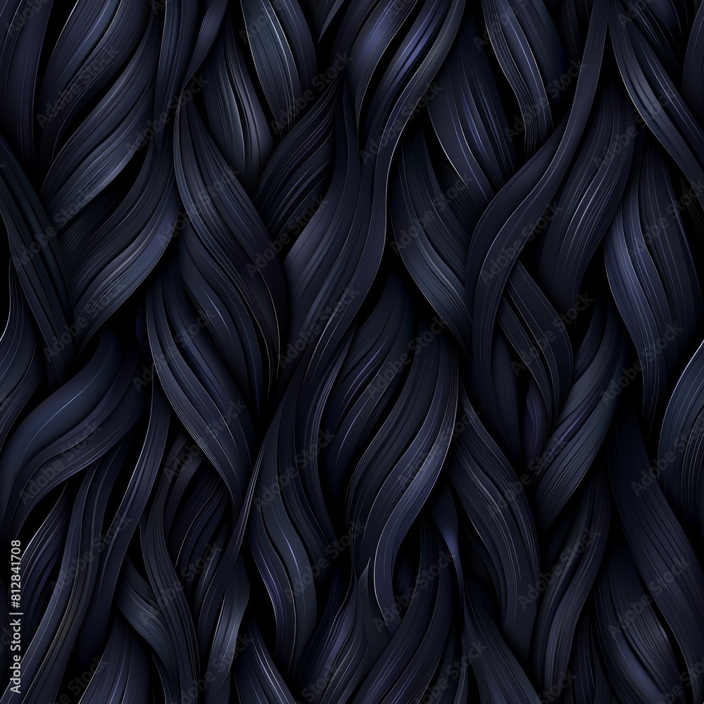 Obraz premium Black Background With Wavy Hair