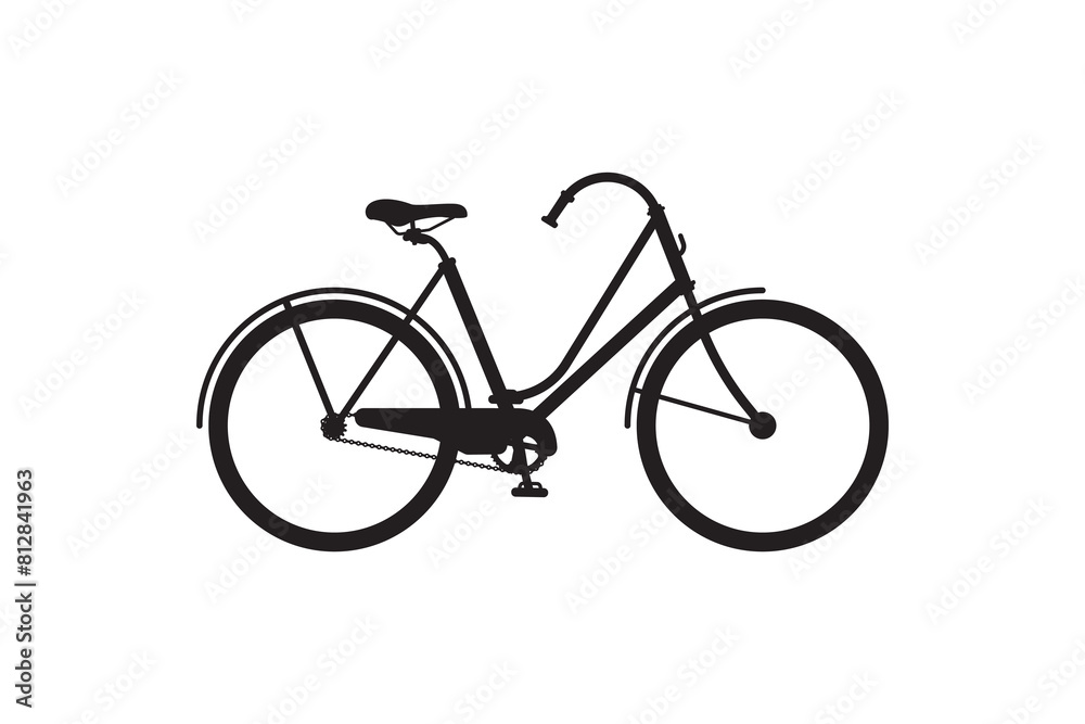 Classic Bicycle. Bicycle silhouette. Bicycle Shape in black. Bicycle vector

