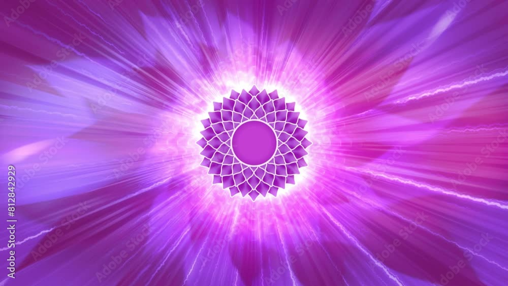 Sahasrara Crown Chakra Abstract Violet Lotus Petals Animation