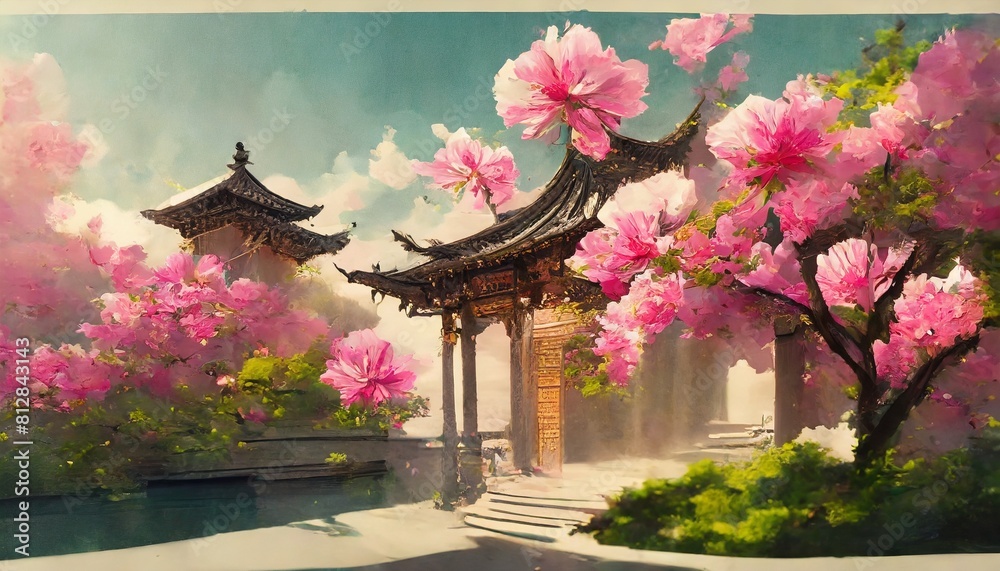 Japanese blooming garden Japanese blooming garden