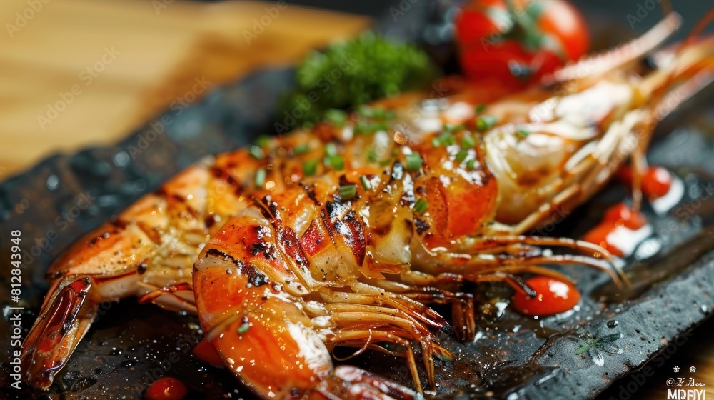Grilled Prawn With Red Sauce AI generated Grilled Prawn With Red Sauce AI generated