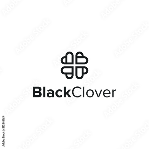 black clover simple sleek creative modern geometric logo design vector