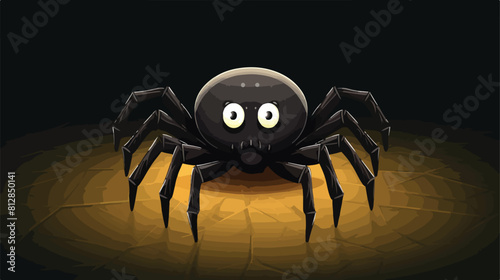 Cute and funny black spider traditional Halloween s