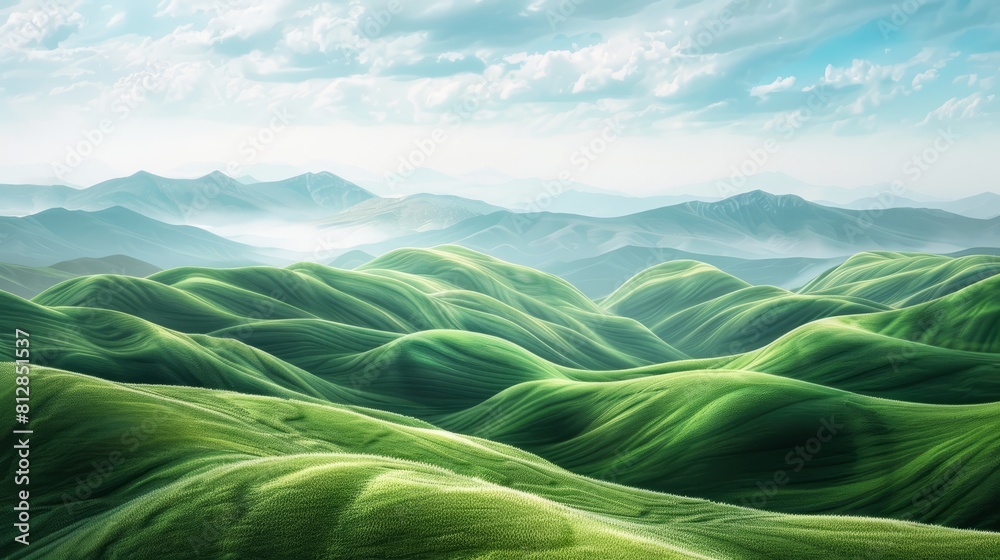 Abstract green landscape wallpaper hyper realistic 