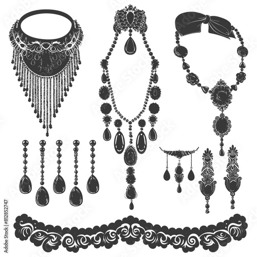 Silhouette jewelry and accessories for women black color only