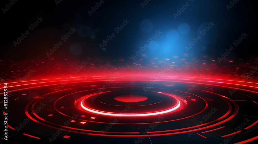 
red Abstract technology background circles digital hi-tech technology design background. concept innovation. vector illustration