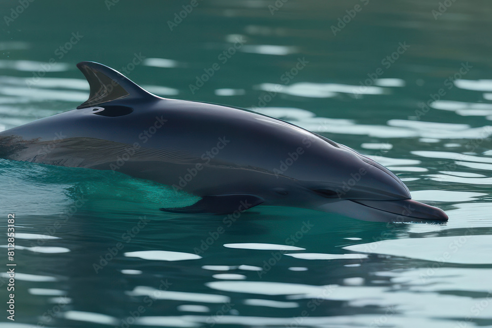 Fototapeta premium Dolphin in the river jumping out of the water. pink dolphin