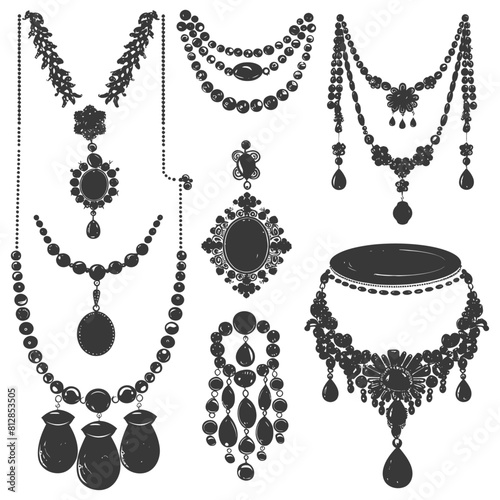 Silhouette jewelry and accessories for women black color only