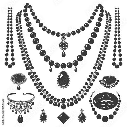 Silhouette jewelry and accessories for women black color only