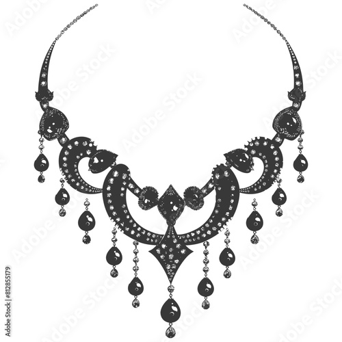 Silhouette jewelry necklace accessories black color only