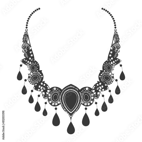 Silhouette jewelry necklace accessories black color only