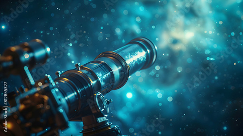 Photo realistic image of Advanced Telescopic Research concept showcasing scientists using cutting edge telescopes to explore distant celestial bodies and phenomena in the universe.