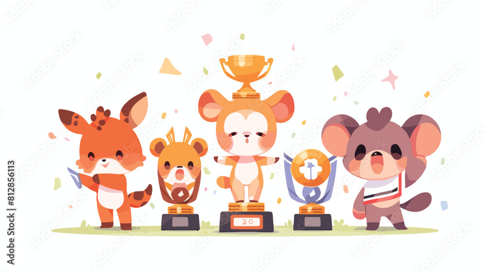 Cute little animal characters champions winners hol