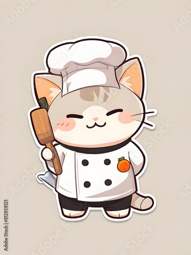 Cute Chef Cat Illustration Art