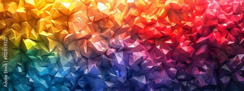 Low poly abstract art with vibrant colors.
