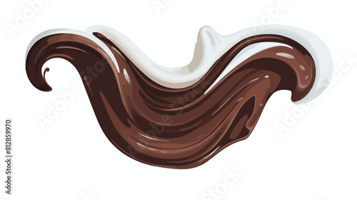 Dark chocolate topping flowing down sketch style ve