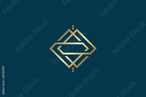 Elegant Geometric Interlocking Diamonds Logo Design Unique Concept