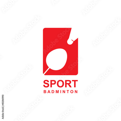 Design logo template sport badminton