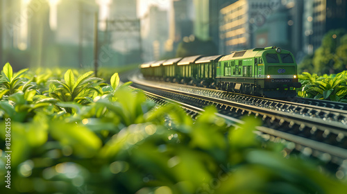 Photo realistic Green Supply Chain Optimization: A logistics company enhances sustainability, reduces carbon emissions, and optimizes its supply chain concept